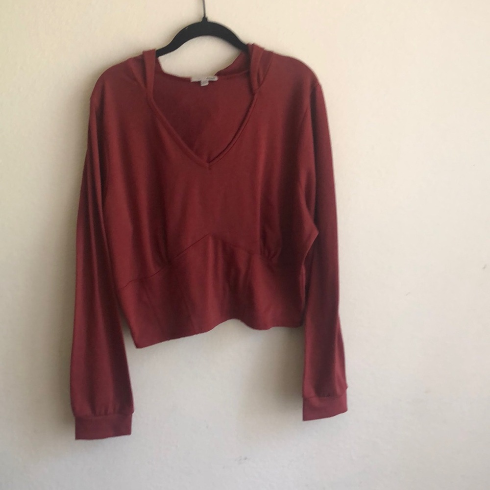 Fashion Nova burgundy lightweight hoodie size xl